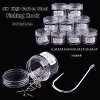 50Pcs/ขวด Barbless เบ็ดตกปลา5H สูงวัสดุเหล็กคาร์บอน0.1 #0.3 #0.5 #0.8 #1 #2 #3 #4 #5 # มากตะขอปลาคม