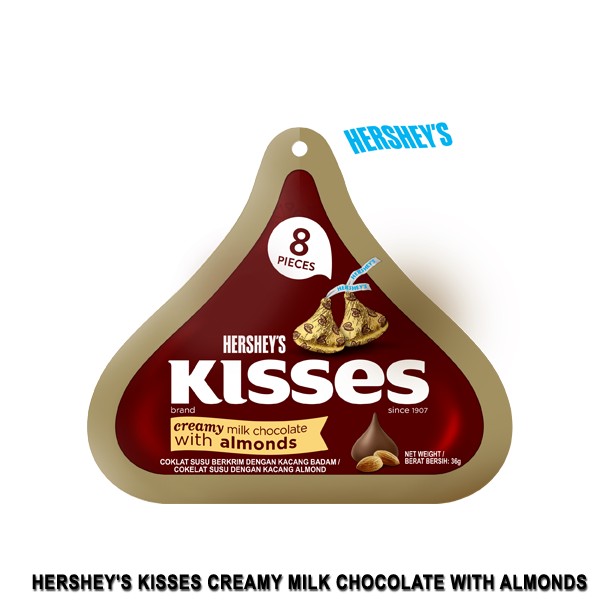 Hershey's Kisses Creamy Milk Chocolate with Almonds 36g | Lazada