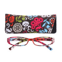 MOILY New Fashion Reading Glasses Matching Pouch +1.00~+4.0 Diopter Eyeglasses Women Ultra Light Resin Print Flower Eye wear Magnifying Vision CareMulticolor