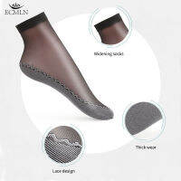 ECMLN ถุงเท้ากันลื่นแบบดูดซับเหงื่อสำหรับผู้หญิง Fishnet Silky Short Ankle Cotton Short Silk Socks