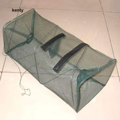 KT★Foldable Fish Crawdad Minnow Fishing Bait Trap Cast Dip Net Cage Shrimp Basket