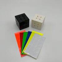 [Picube] No Sticker DIY 3x3x3 Magic Cube Black Body with Plastic Kit Color 3x3 Professional Cubo Magico Puzzle Toys Kid Brain Teasers