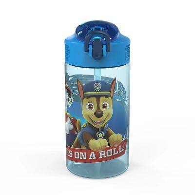 Zak! 16 Oz. Water Bottle ลายลิขสิทธิ์แท้ PAW BLUE กระติกน้ำแบบหลอดกดเด้งสำหรับเด็ก