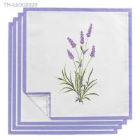 ☁❡✴ Purple Flower Lavender Romance Cloth Napkin Table Decor Dinner Towel for Kitchen Plates Mat Reusable Wedding Napkins Decoration