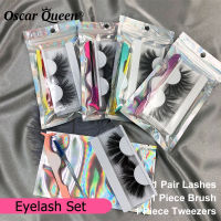 Fedex Shipping Beauty 25 mm Mink Lashes Fluffy Wholesale Bulk False Eyelashes Set With Tweezers 3D Mink Eyelashes Natural Makeup