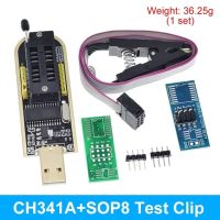 CH341A 24 25 Series EEPROM Flash BIOS USB Programmer Module + SOIC8 SOP8 Test Clip + 1.8V adapter + SOIC8 adapter DIY KIT