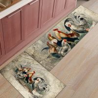 Farm Rooster Chicken Carpet Retro Kitchen Rugs 3D Living Room Rugs Bedroom Bathroom Entrance Doormat Home Decor Floor Mat Tapis