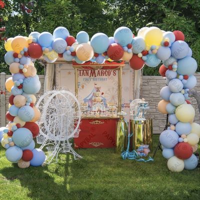127PCS Cartoon The Flying Elephant Circus Theme Decorations Arch Garland Kit Baby Shower Latex Balloons Birthday Party Supplies Balloons