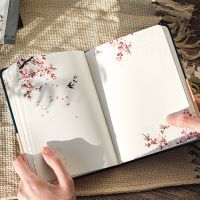 ☂⊕♞ Creative Colorful Page Notebook Chinese Style Hardcover Diary Books Weekly Planner Handbook Color Inside Page for Students