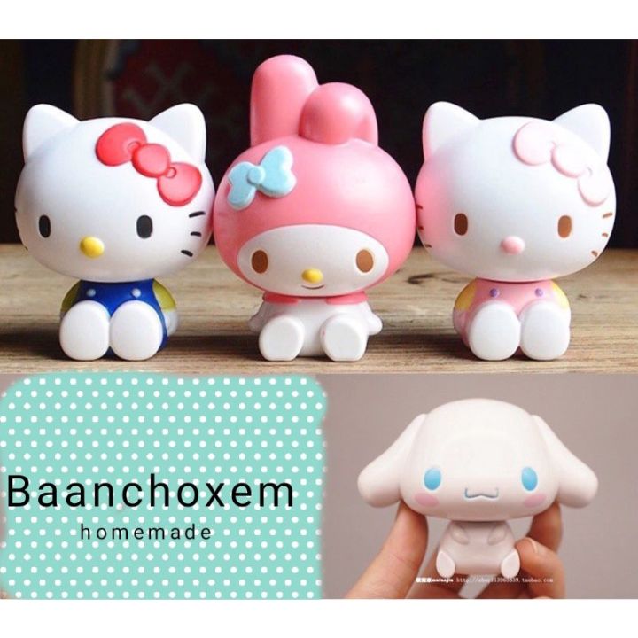 โมเดลตกแต่งเค้กคิตตี้-sanrio-โมเดลคิตตี้เมโลดี้-kitty-melody-โมเดลชินามอนโรล-cinamall