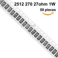 50pcs SMD Chip Resistor 2512 270 5% 1W 27ohm 27R Fixed Resistance