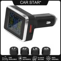 [COD Available] Car TPMS Tire Pressure Monitor System Temperature Alarm w/ External Sensors