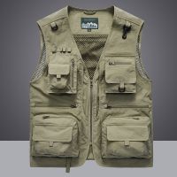 H Summer Men Unloading Tactical Vest Coat Casual Mens Photographer Waistcoat Mesh Work Sleeveless Jacket Tools Pocket Vest 5XL