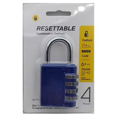 แม่กุญแจรักษาความปลอดภัยสีดำ4หลักทนฝนและกุญแจแบบรหัสสำหรับกระเป๋าเดินทางและใช้งานกลางแจ้ง