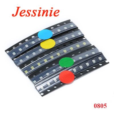 50pcs 0805 SMD LED light Package 5 Colors Red White Green Blue Yellow 0805 Light Emitting Diode Set Wholesale Electrical Circuitry Parts