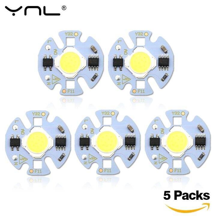 5ชิ้นชิปสมาร์ทไอซี-led-cob-chip-3w-5w-7w-9w-220v-y32สำหรับไฟ-led-diy-หลอดไฟดาวน์ไลต์สปอตไลท์ไม่จำเป็นต้องมีหม้อแปลงแสงสว่าง