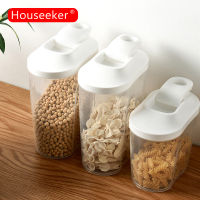 Houseeker กล่องพลาสติกเก็บธัญพืชแบบใส,กล่องใส่อาหารพาสต้าขนมขบเคี้ยวธัญพืชบะหมี่ที่ปิดสนิท