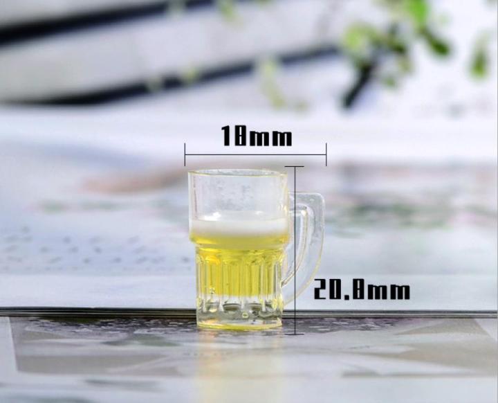 2021Mini Beer Cup Miniature Beer Glass Resin Small Cups Dollhouse Model Modern Home Room Table Dollhouses Decoration Supplies