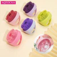 ๑►■ Hair Scalp Massager Brush Eco Friendly Hair Exfoliator Brush Wheat Straw Head Scrubber Silicone Scalp Massager Shampoo Brush