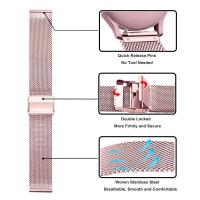 Pink Milanese Watchband for Michael Kors Access Gen 4 MKGO / 5E 43mm/Gen 5 Lexington / Bradshaw Watch Band Stainless Steel Strapby Hs2023