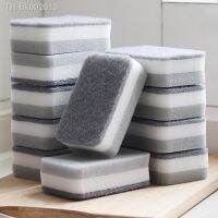 ❅☑✐ 3 Layers Cleaning Sponges Pan Pot 5/10/20pcs Double-sided Dish Dish-Washing Sponges Household Scouring Pad Kit Tools Brush