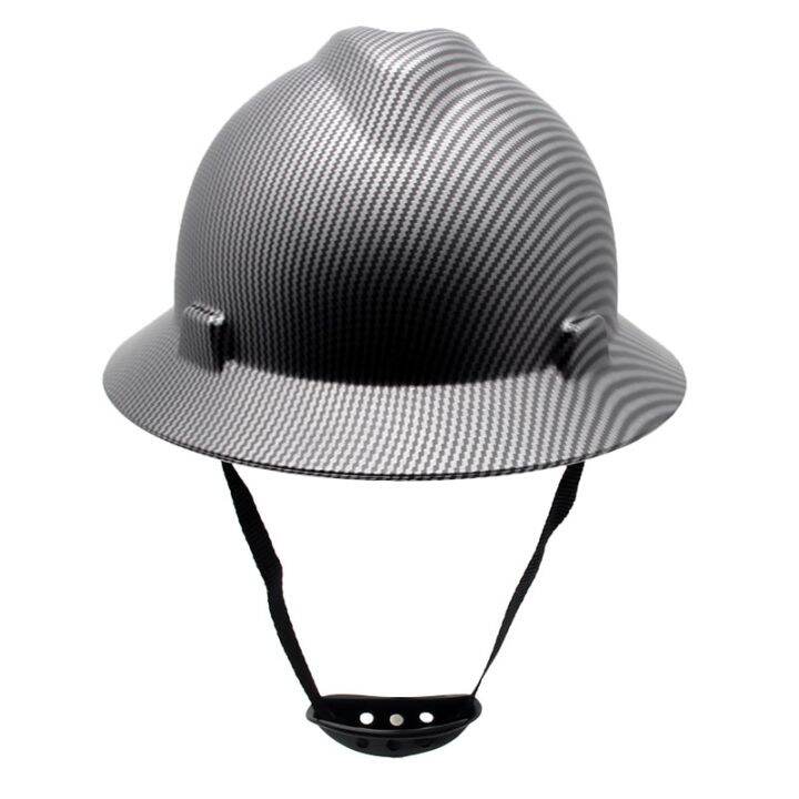 Full Brim Safety Helmet ABS Carbon Fiber Construction Work Cap ...