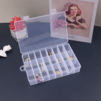 24Grids Plastic Storage Jewelry Box Compartment Adjustable Container for Beads earring box for jewelry rectangle Box Case