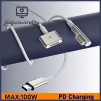 JIAJUSUANSOU Magenetic PD ไฟสายชาร์จบอกสถานะ100W USB Type-C ถึง Magsafe 1 2 Professional 1.8M สายชาร์จสำหรับ Macbook Air Pro