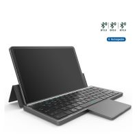 Multi-Device Foldable Bluetooth Keyboard with Touchpad Rechargeable Wireless Keyboard with Touchpad Foldable Case for Ipad PC