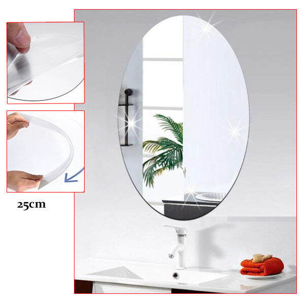 Bathroom Oval Glass Adhesive Wall Mirror Lazada PH