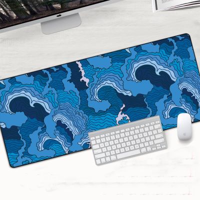 Mountain and Beach XL Game Mouse Pad Large Size Desktop Keyboard Locking Edge Washable Rubber Gaming Mat Speed Computer Desk Pad