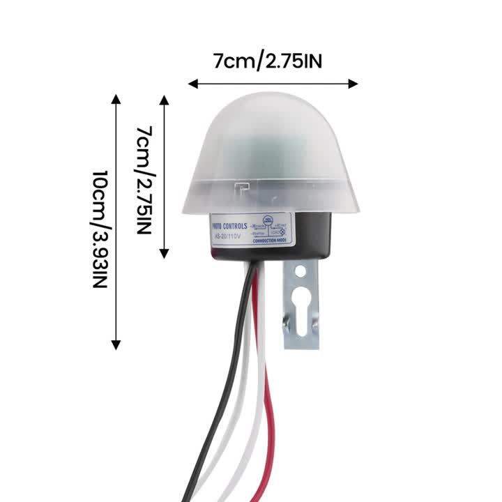 AS20 4 Wire Automatic Auto On Off Photocell Street Light Switch ACDC