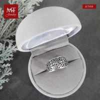 MT แหวนเงินแท้ ฉลุลาย รูปหัวใจ งานรมดำ ไซส์: 51 Solid 925 Sterling Silver Ring (sr368) MT Jewelry มณีธารา