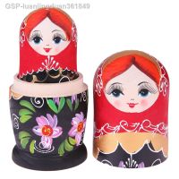 Luanjingduan361849 5ชิ้นชุดภาษารัสเซีย Matryoshka เด็กผู้หญิงสีดำสีแดงตุ๊กตาทำรังงานฝีมือจากไม้ของขวัญการ์ตูน BabushkaToy