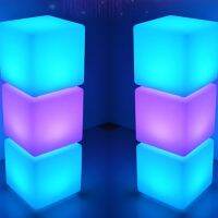 10CM/15CM/20CM RGB LED Light Cube Seat Chair Waterproof IP68 Rechargeable LED Lighting Remote Control for Bar Home Decoration