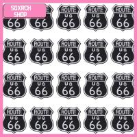 SQXRCH SHOP 20Pcs 2.873.1นิ้วค่ะ แพทช์ applique เส้นทาง66สหรัฐอเมริกา US Route 66 applique Shape โพลีเอสเตอร์ แพทช์ปักเสื้อผ้าเหล็กบน เย็บบน/รีดบนแพทช์ เย็บบน/รีดบนแพทช์ สำหรับผู้หญิง