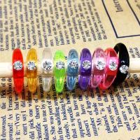 Wholesale Jewelry 50pcs Multicolor Acrylic Transparent Simple Rhinestone Rings for Women Girl Finger Decoration Gift