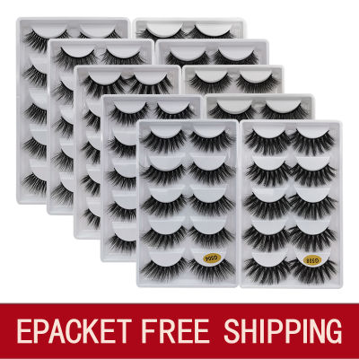 LANJINGLIN wholesale bulk 10100 boxes mink eyelashes 5 pairs natural long false eyelash 3d lash book fluffy cilios faux cils