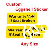 Custom Eggshell Stickers Labels Security Tamper Proof Adhesive Seal Anti-counterfeit Stationery Supplies Aesthetic Logo Letter Stickers Labels