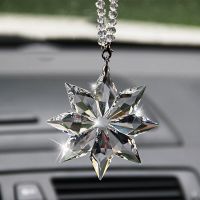 Transparent Crystal Snowflakes Car Pendant Decoration Ornaments Sun Catcher Snowflake Hanging Trim Accessories Christmas Gifts