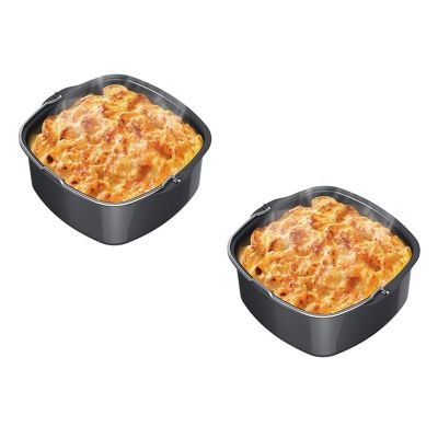 2 PCS Square Non Stick Cake Mold Baking Tray Pan Roasting High Temperature Resistant Air Fryer Baking Mold