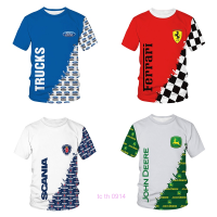 pendek, 2023！lengan New！T-shirt leher bulat, logo mobil 3D dicetak, bernafas, kualitas tinggi, musim panas modus, cocok untuk pria High quality products （Freeprinting of names）