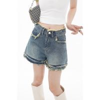 【hot】 Womens Straight Shorts Jeans Hot Pants Waist Europe America Street Design Denim Wide Leg