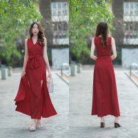 Chicest Shop เสื้อผ้าผู้หญิง Jumpsuit สีแดง พร้อมส่ง