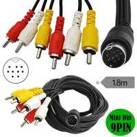 Mini DIN de 9 pines a 6 RCA Cable de Audio y vídeo 18 M 6 pies