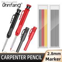 Onnfang Solid Carpenter Pencil Deep Hole Marking Pencil Scriber Refill Carpenter Scriber Mechanical Pencil Woodworking Tools