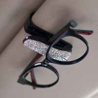 Hot Rhinestone Diamond Mobil Sun Visor Kacamata Kacamata Folder Tiket Penerimaan Kartu Klip Penyimpanan Pemegang Aksesoris