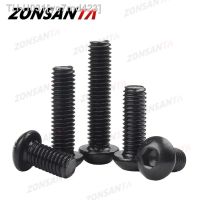 ZONSANTA M2 M2.5 M3 M4 M5 M6 Grade 10.9 Round Carbon Steel Black Screws Hex Socket Button Head Allen TV Bolt Mechanical Screw