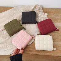 Womens Mini Wallet Korean Style Pu Bank Card Holder Short Zipper Bag Cute Coin Purse Student Embroidered Wallet for Girls Card Holders