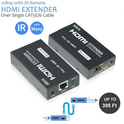 เมตร HDMI Extender,SGEYR 395ft HDMI ส่งสัญญาณรับ TX RX Extender กว่าอีเธอร์เน็ต Cat6เดียวCat7 S Plitter กับ IR ระยะไกล